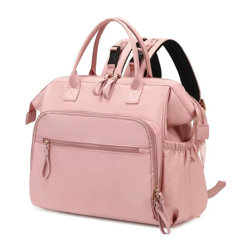 תיק החתלה לאימהות בצבע ורוד עם עיצוב גדול ומרווח