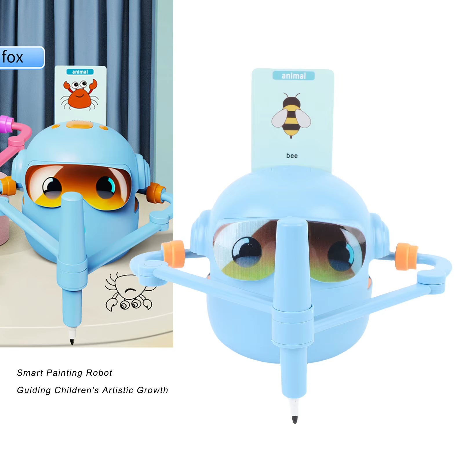 רובוט ציור לילדים עם זרוע ציור אוטומטית ועיצוב אינטראקטיבי