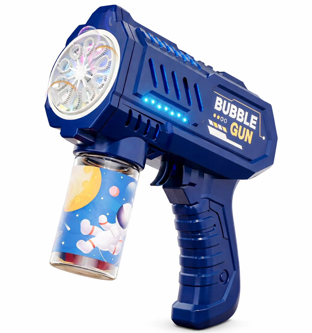 אקדח בועות סבון לילדים בצבע כחול עם עיצוב אוטומטי