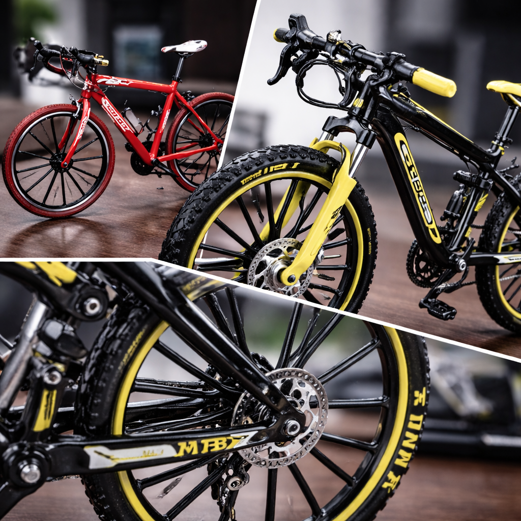 דגם אופניים לאספנות (Diecast Metal): אופני צעצוע ממתכת איכותית עם פרטים מדויקים לתצוגה על המדף