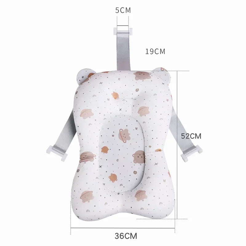 כרית אמבטיה לתינוק עם מבנה תומך לרחצה בטוחה