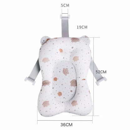 כרית אמבטיה לתינוק עם מבנה תומך לרחצה בטוחה