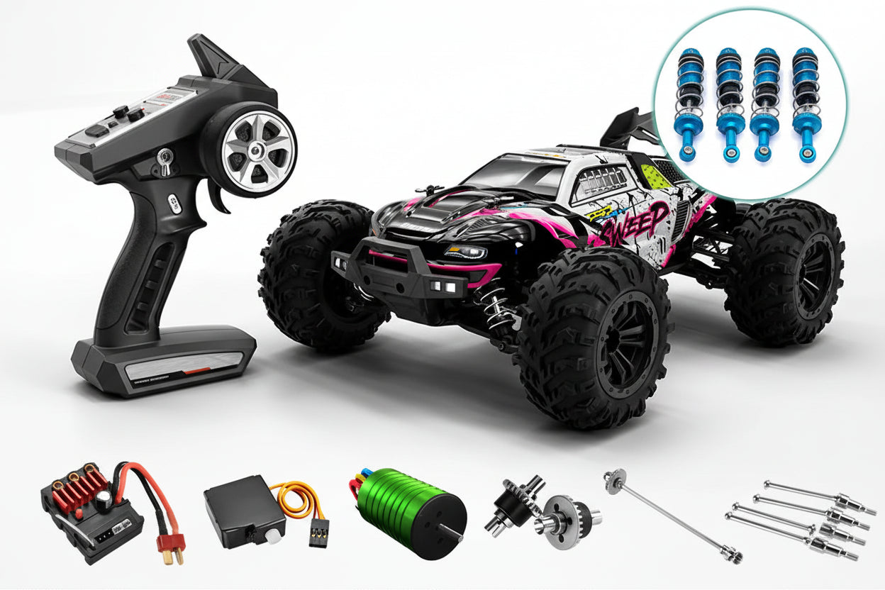 רכב שטח על שלט 4X4 בראשלס 1:16 – 70 קמ״ש