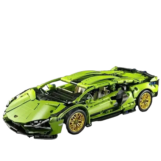 ערכת מכונית מרוץ להרכבה בצבע ירוק עם עיצוב ספורטיבי