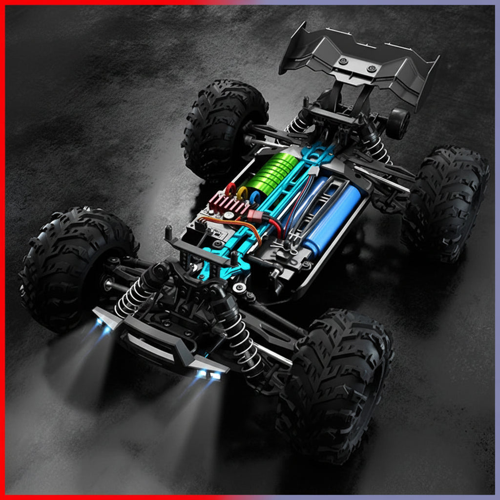 רכב שטח על שלט 4X4 בראשלס 1:16 – 70 קמ״ש