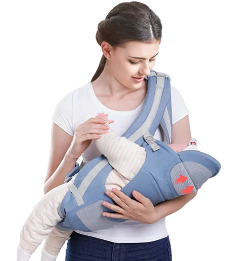 מנשא תינוק לטיולים – Hipseat ארגונומי, תמיכה לגב, נשיאה בטוחה ונוחה לאורך זמן