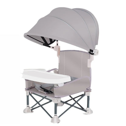 כיסא אוכל מתקפל לתינוק עם גגון שמש – כיסא טיולים נייד, מגש האכלה נשלף ועיצוב רב-תכליתי