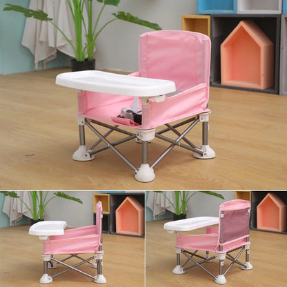 כיסא אוכל מתקפל לתינוק עם גגון שמש – כיסא טיולים נייד, מגש האכלה נשלף ועיצוב רב-תכליתי