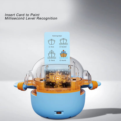 רובוט ציור לילדים עם מסך וכרטיסי לימוד לפעילות חינוכית