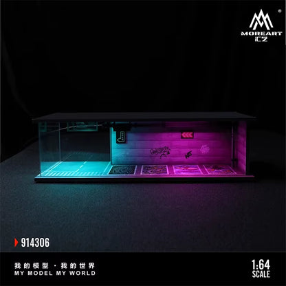 מוסך מואר לתצוגת 164 עם תאורת LED צבעונית בעיצוב מודרני