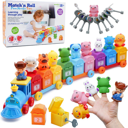 רכבת חווה מונטסורית לילדים - ספירה, מיון והתאמה - BenzcraftIL