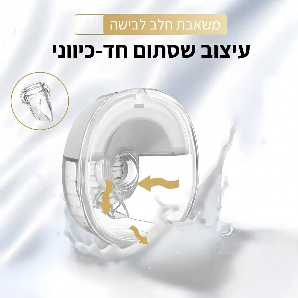 משאבת חלב חשמלית לבישה עם עיצוב שקט ונייד לאמהות