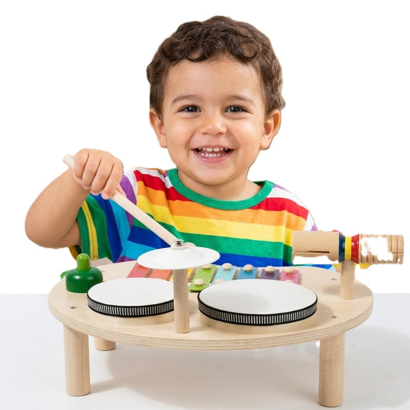 שולחן מוזיקלי מעץ לילדים - צעצוע מונטסורי חינוכי