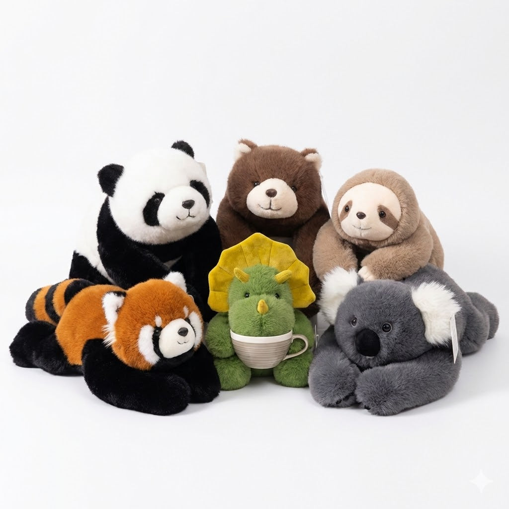 בובת פרווה חיות יער רכה לילדים במגוון דגמים צבעוניים